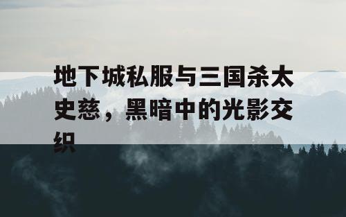 地下城私服与三国杀太史慈，黑暗中的光影交织