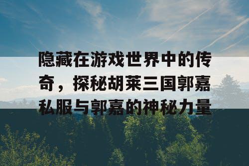 隐藏在游戏世界中的传奇，探秘胡莱三国郭嘉私服与郭嘉的神秘力量