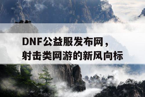 DNF公益服发布网，射击类网游的新风向标