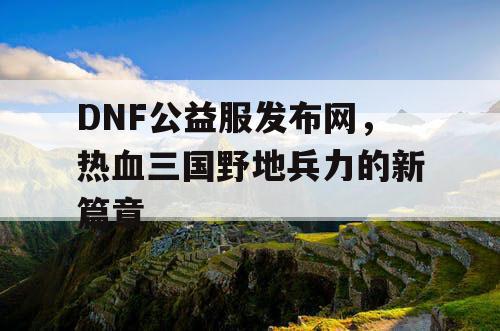 DNF公益服发布网，热血三国野地兵力的新篇章