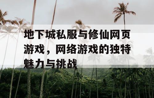 地下城私服与修仙网页游戏，网络游戏的独特魅力与挑战