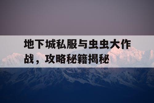 地下城私服与虫虫大作战，攻略秘籍揭秘